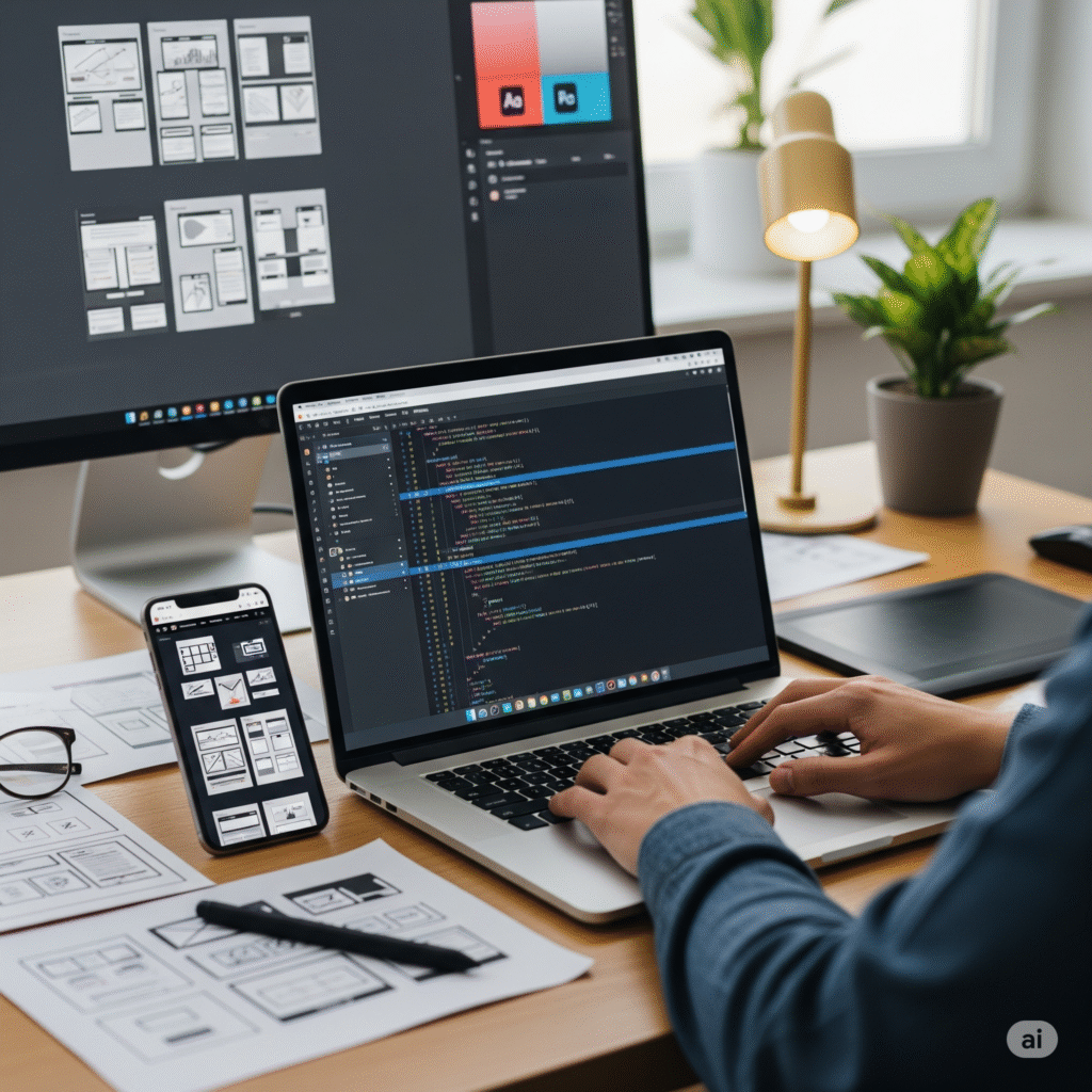 Web and mobile development freelancer working on in-demand projects in 2025