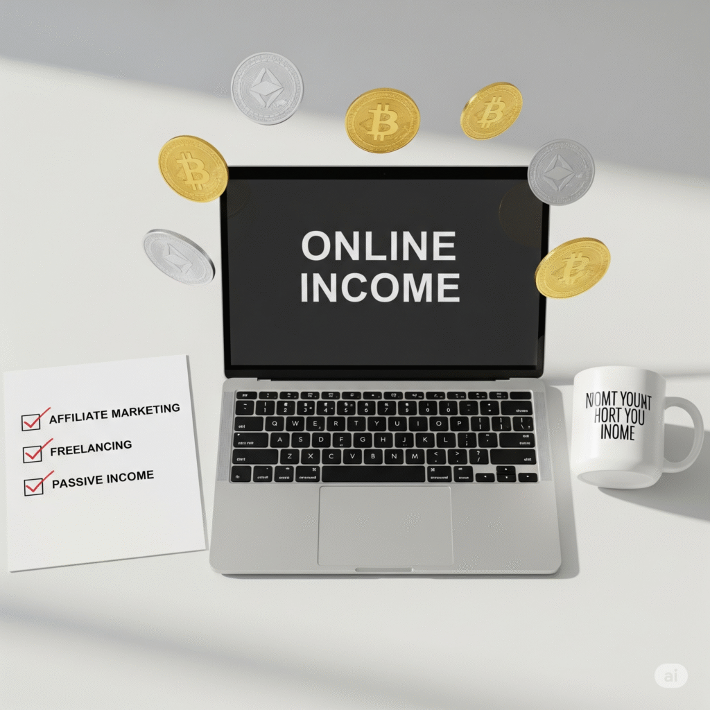 Online income tools and checklist for affiliate marketing, freelancing, and passive income.