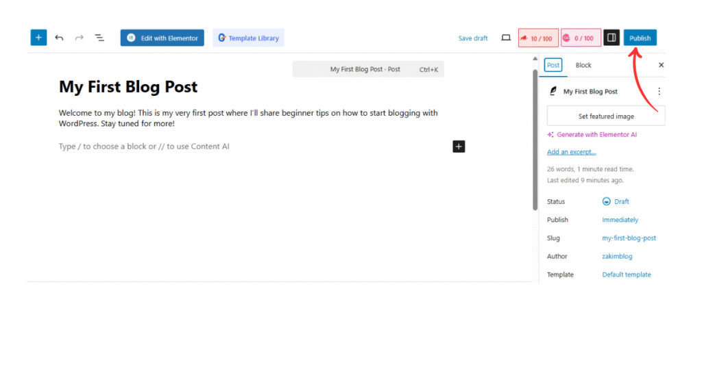 How to Write Your First Blog Post on WordPress